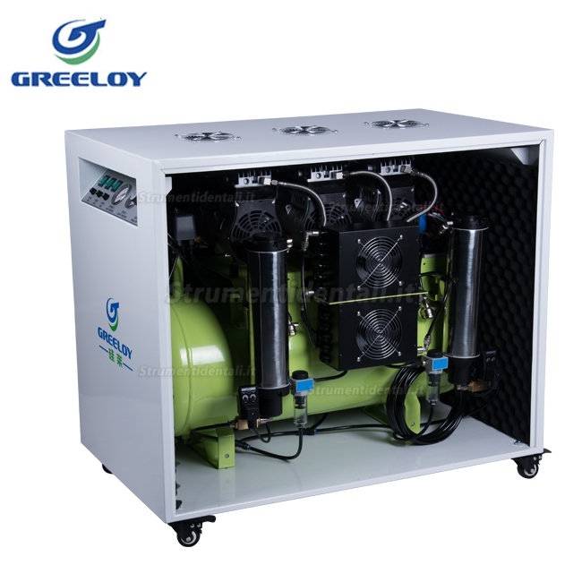 Greeloy® GA-83XY 90 litri compressore medicale con essiccatore e armadio silenzioso